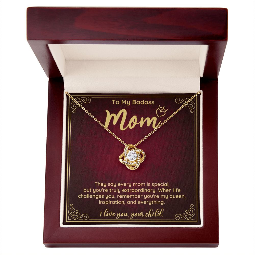 Badass Mom Necklace Gift from Daughter or Son – Fierce Queen Jewelry for Mother’s Day, Birthday