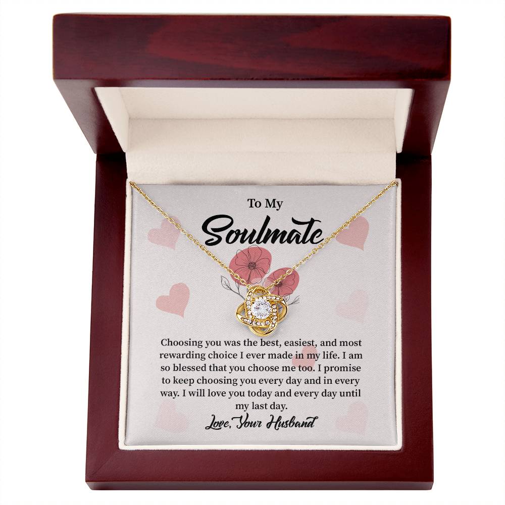 Soulmate Necklace from Husband with Message Card