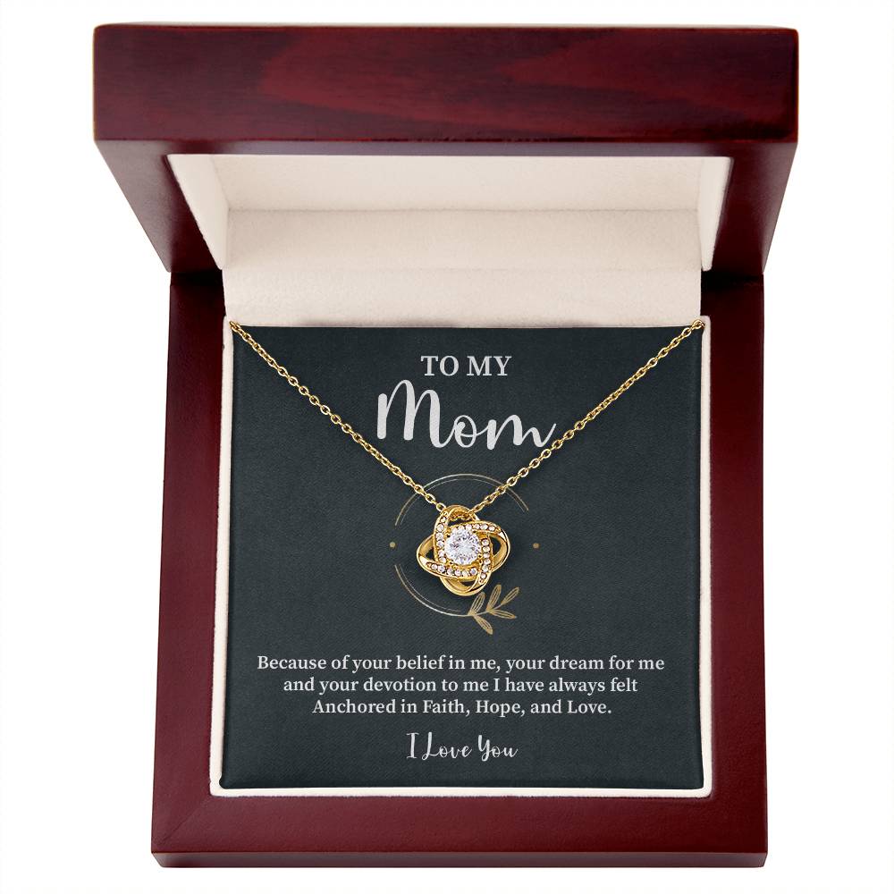 Mom Necklace Gift from Daughter Faith and Love Box
