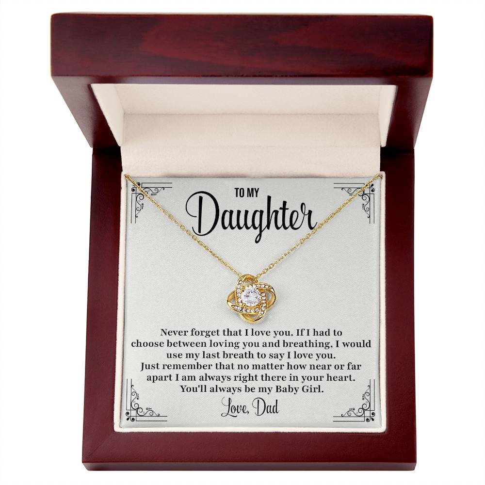 To My Daughter Necklace Gift from Dad – Breath Quote Message