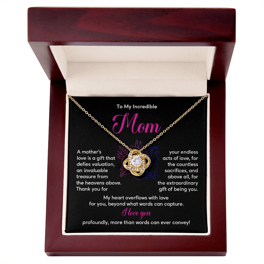 Incredible Mom Necklace Gift with Message Card