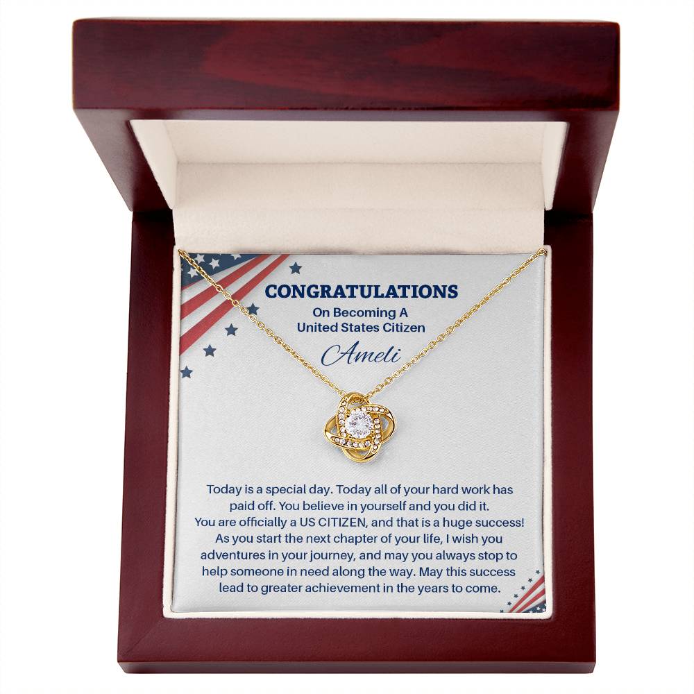 Congratulations Necklace For New U.s. Citizen Ameli Necklace For New U.s. Citizen Gift For Citizenship Achievement U.s. Citizenship Success Necklace Necklace With Citizenship Message Proud New Citizen Jewelry Necklace For First-time U.s. Citizen