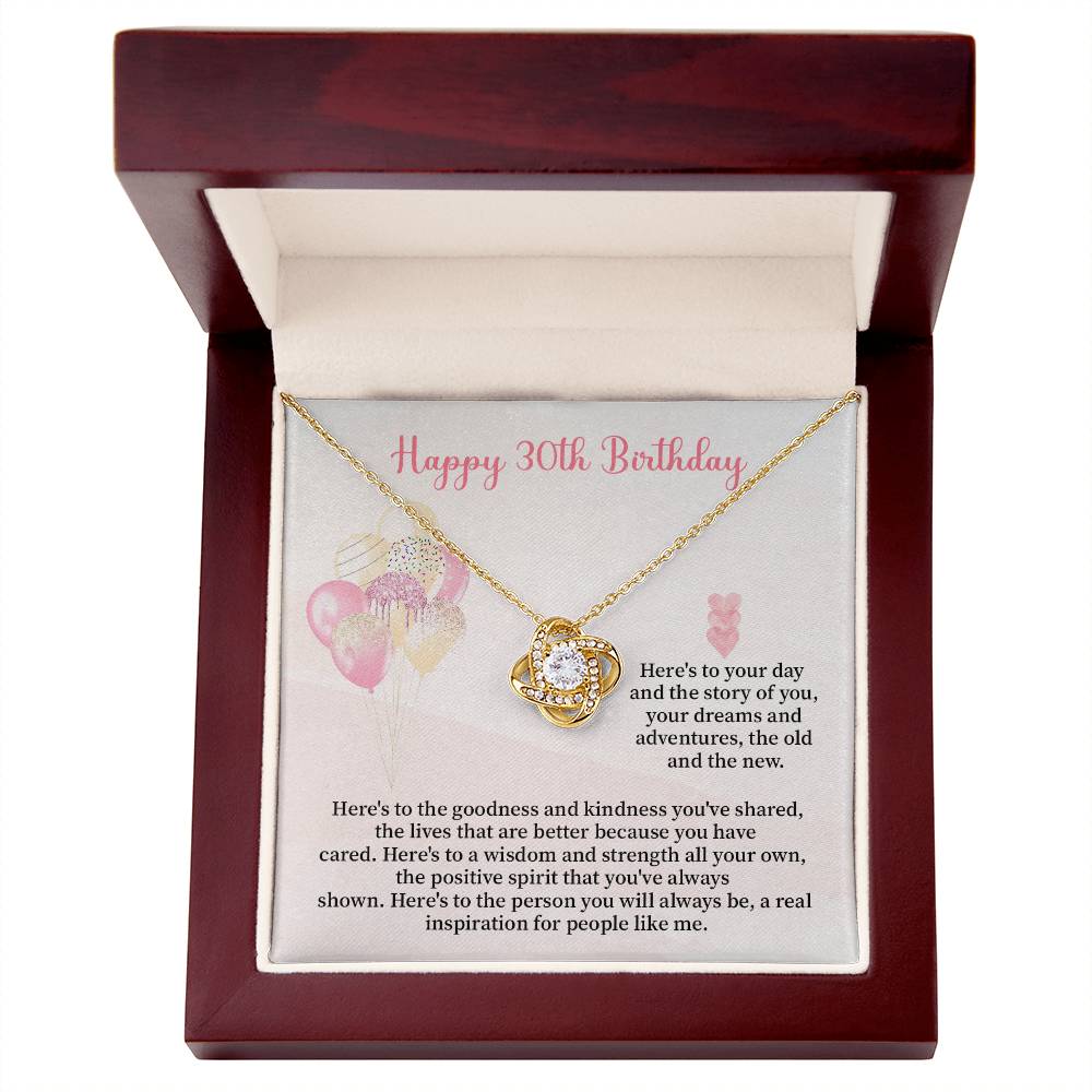 30th Birthday Gift for Her – Sentimental Necklace with Message Card