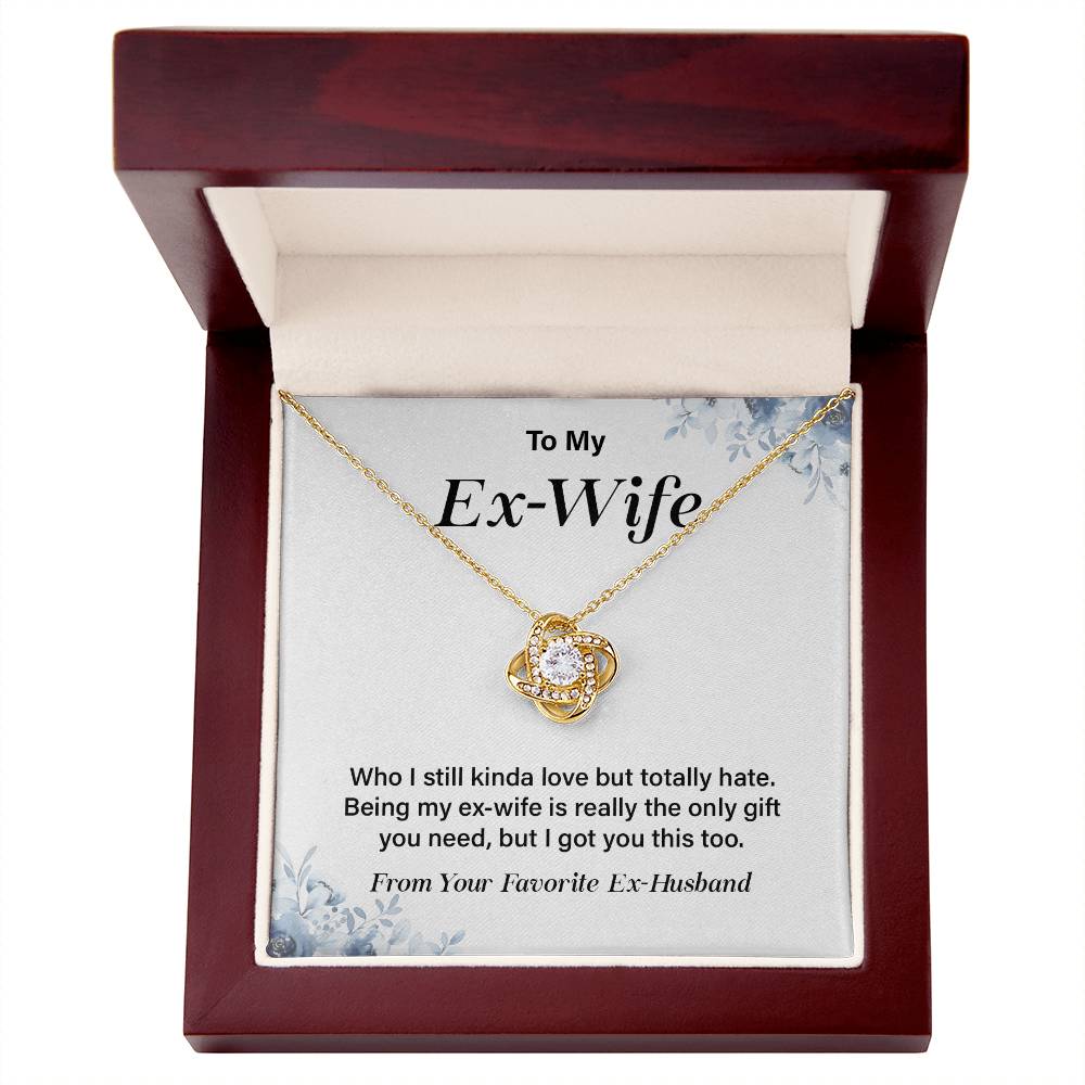 Funny Ex-Wife Necklace Gift with Message Card