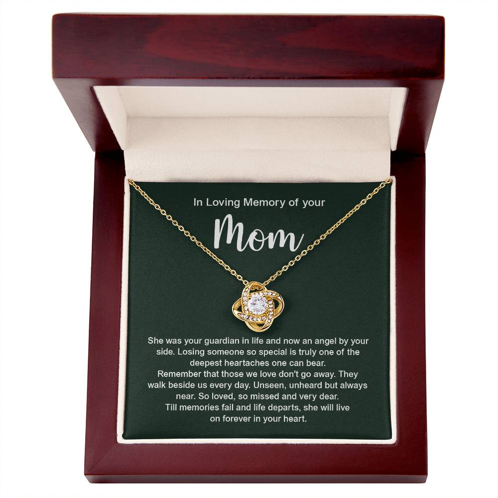 In Loving Memory Necklace For Loss Of Mom – Memorial Jewelry Gift With Heartfelt Message