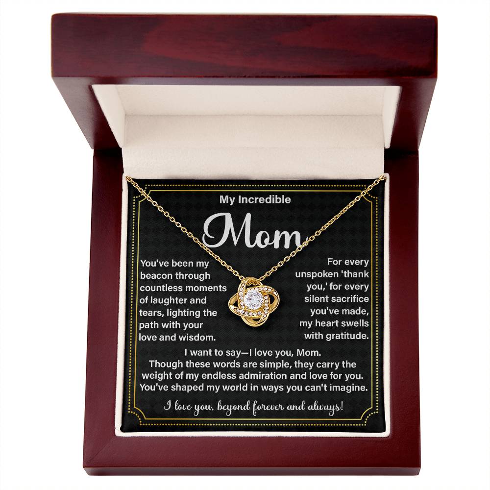 Incredible Mom Necklace Gift with Message Card