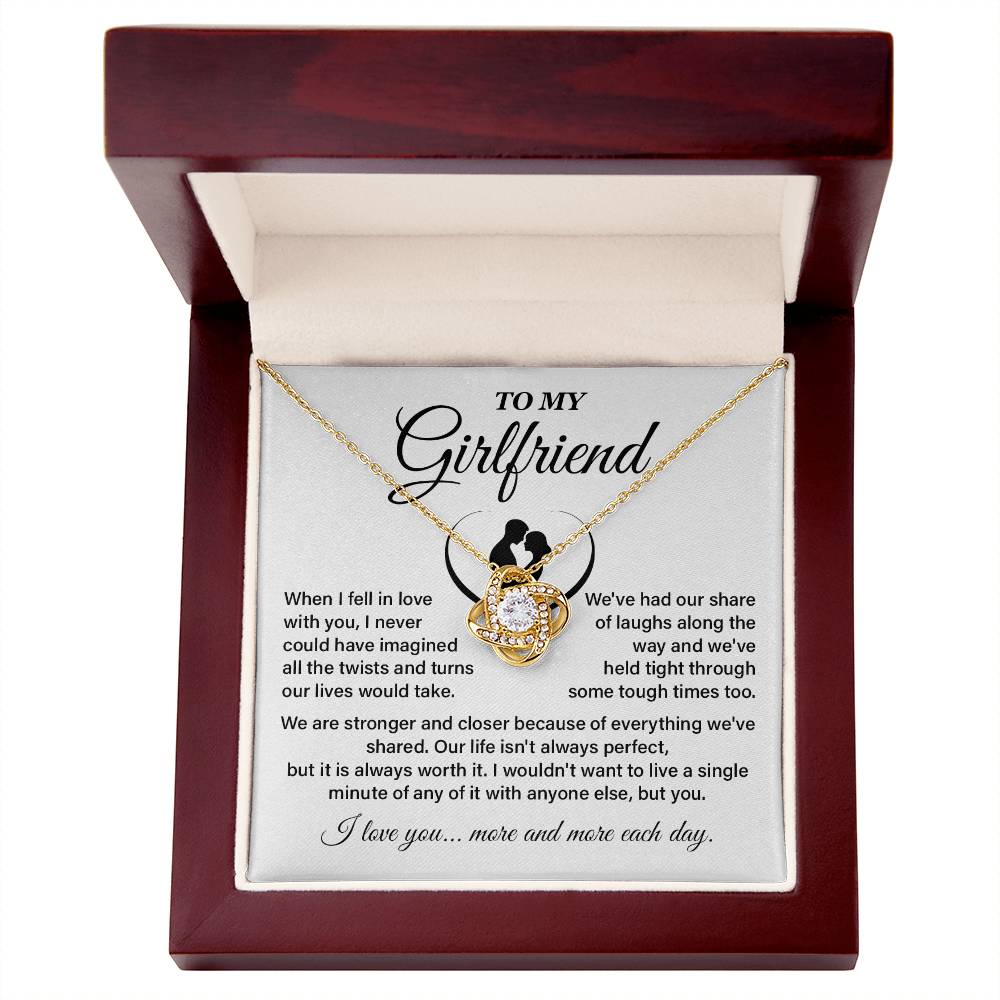 To My Girlfriend Necklace with Heartfelt Message Gift Box