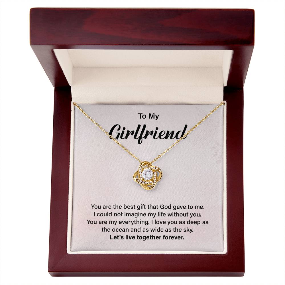 Girlfriend Love Knot Necklace Gift with Message Card