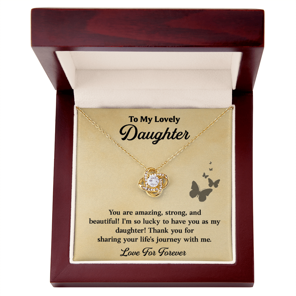Daughter Necklace Gift Strong, Beautiful & Loved