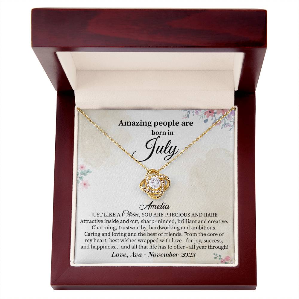 July Birthday Necklace Gift for Her – Floral Gift Box Jewelry