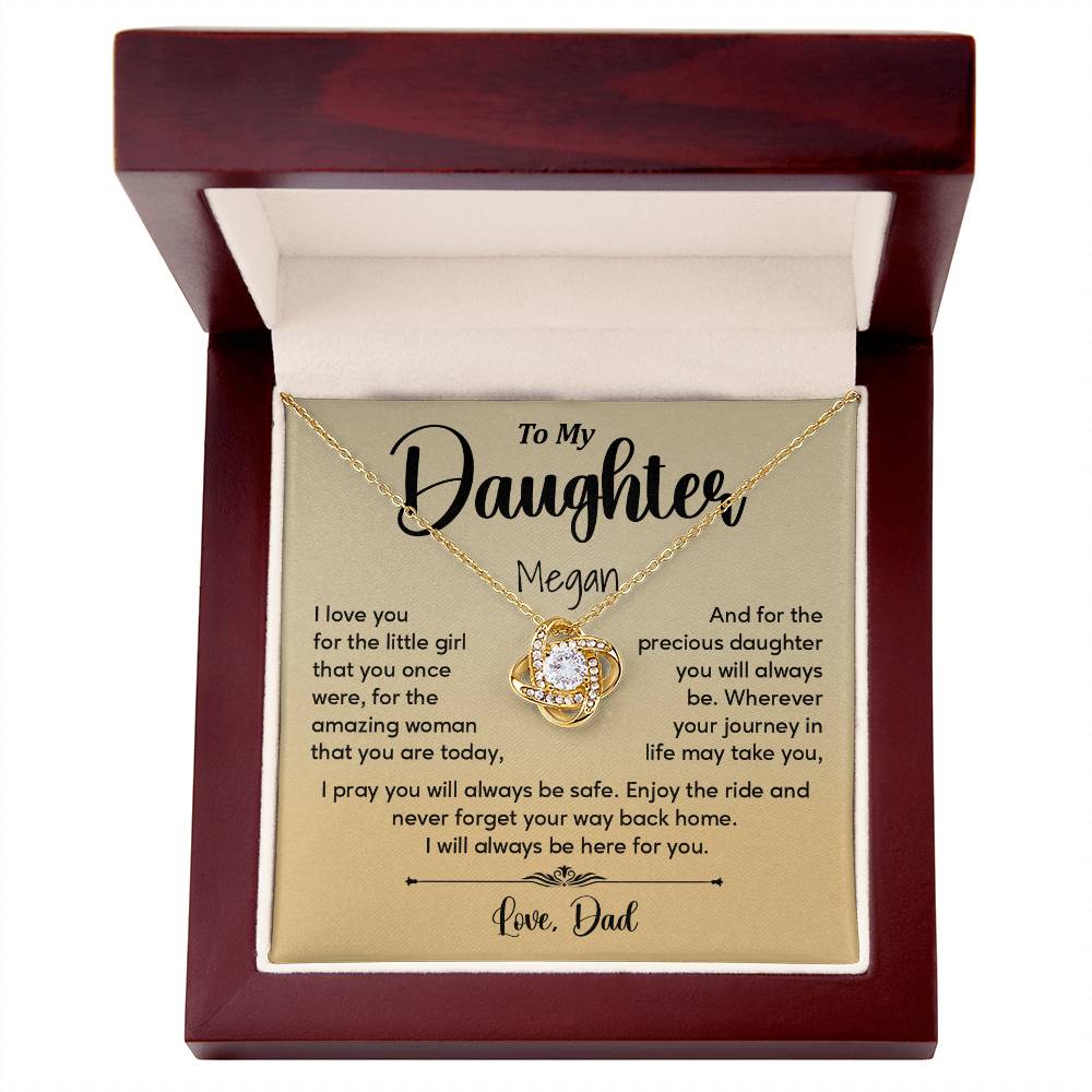Daughter Necklace Gift from Dad with Heartfelt Note