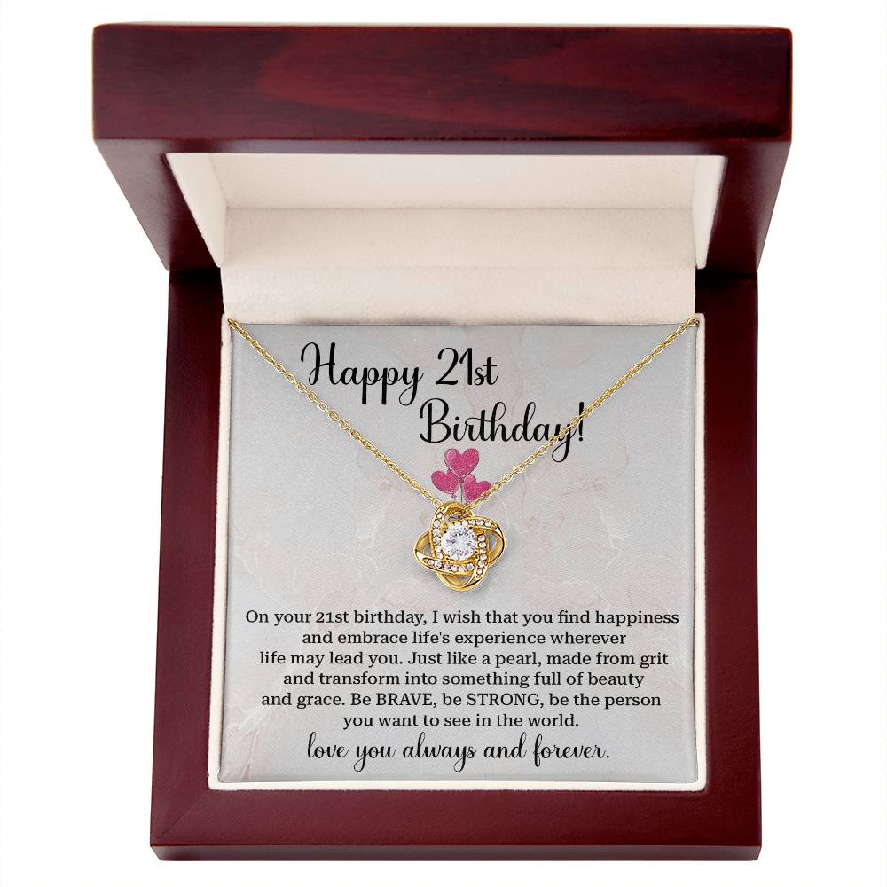 21st Birthday Necklace for Daughter – Gift Box with Message Card