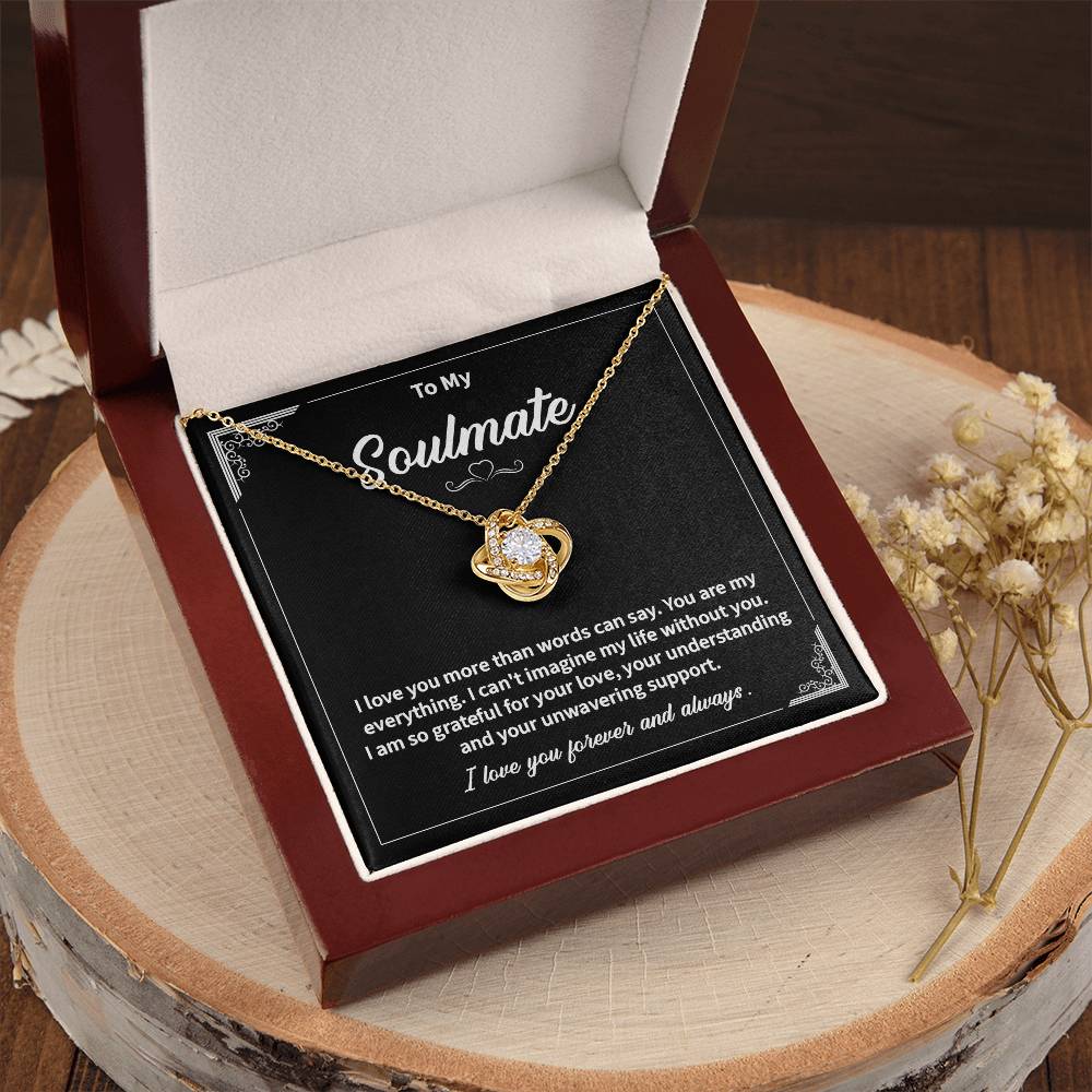 Soulmate Love Knot Necklace with Message Card & Gift Box