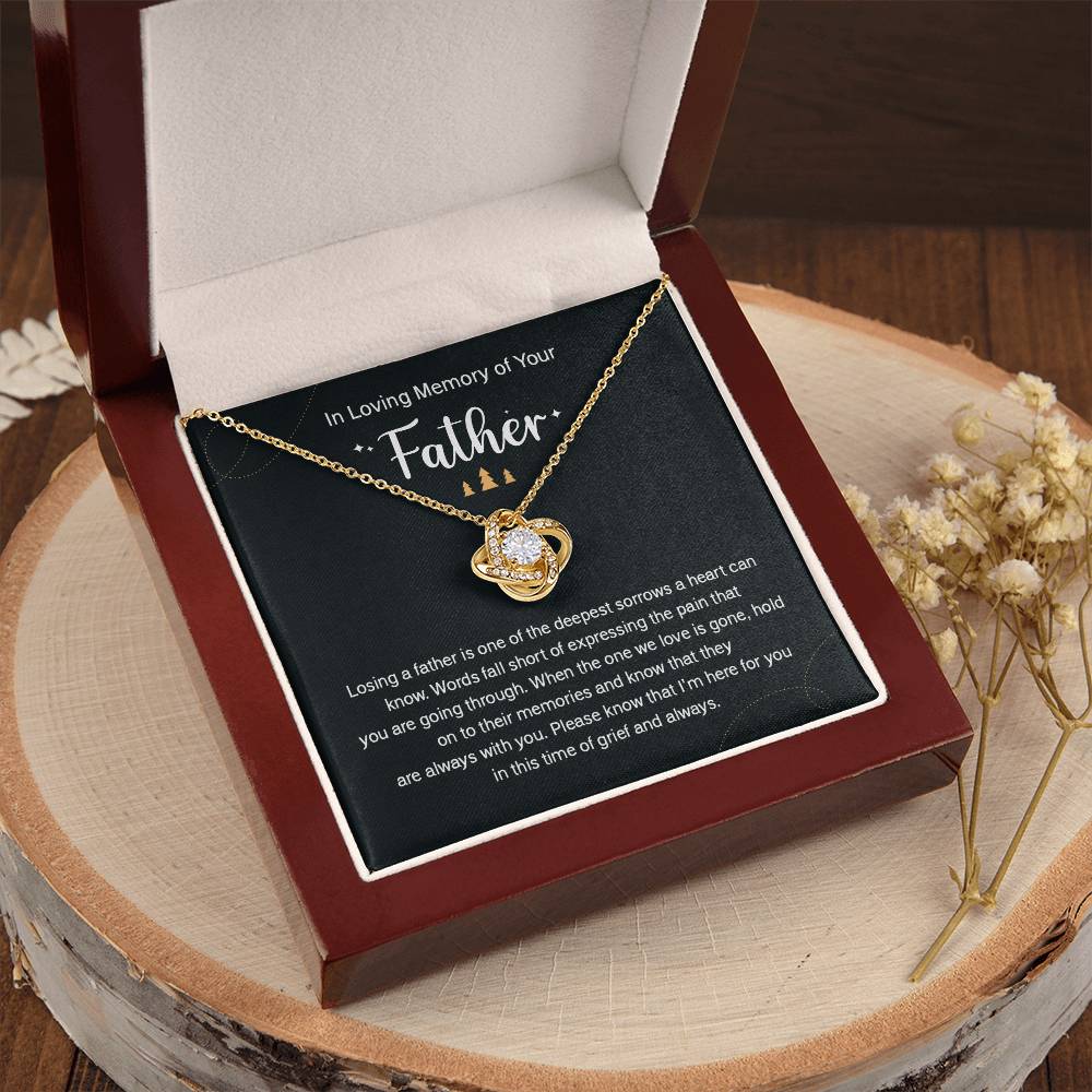 Holiday Memorial Necklace for Loss of Father Gift