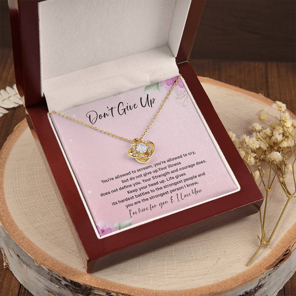 Don't Give Up Strength And Courage Necklace Don't Give Up Necklace Supportive Gift For Fighter You Are Strong Necklace Life's Battles Necklace Emotional Connection Necklace Love And Support Necklace Motivational Jewelry Breast Cancer Necklace For Soulmate