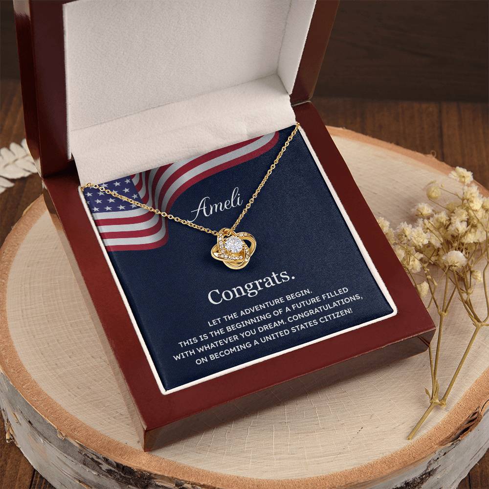 Congrats Necklace For New U.s. Citizen Ameli Necklace For New U.s. Citizen Gift For Citizenship Celebration Necklace With Citizenship Message Necklace For New U.s. Citizen Ameli Gift For Becoming A U.s. Citizen Proud U.s. Citizen Jewelry