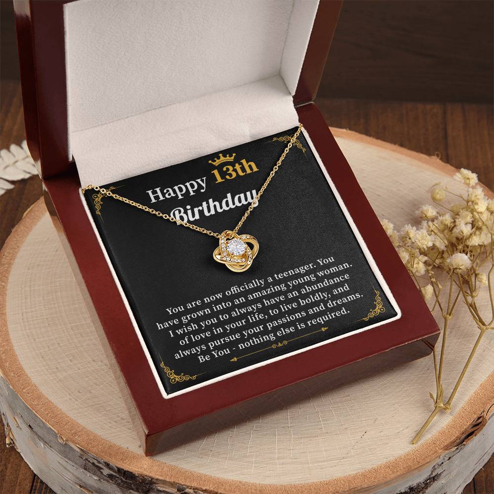 13th Birthday Necklace for Girl Gift from Mom or Dad