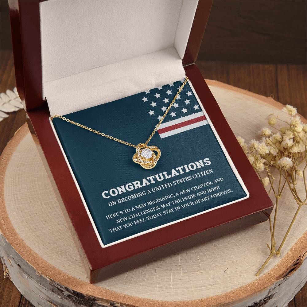 Congratulations Necklace For New U.s. Citizen Necklace For New U.s. Citizen Necklace For U.s. Citizenship Success Necklace For Official U.s. Citizen Jewelry For New U.s. Citizen Necklace With Message Of Hope Gift For American Patriot