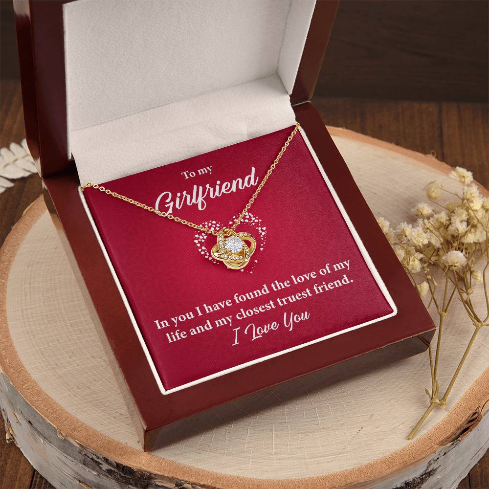 Girlfriend Necklace Gift with Romantic Message Card