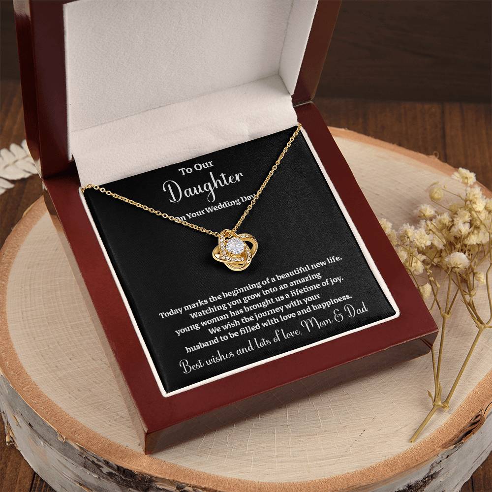 To Our Daughter On Your Wedding Day Heartfelt Wishes For A Beautiful New Life Gift From Your Mom And Dad Wedding Day Gift For Daughter New Life Celebration Jewelry Mother And Father Wedding Message Daughter's Wedding Day Jewelry Joyful Wedding Day Gift