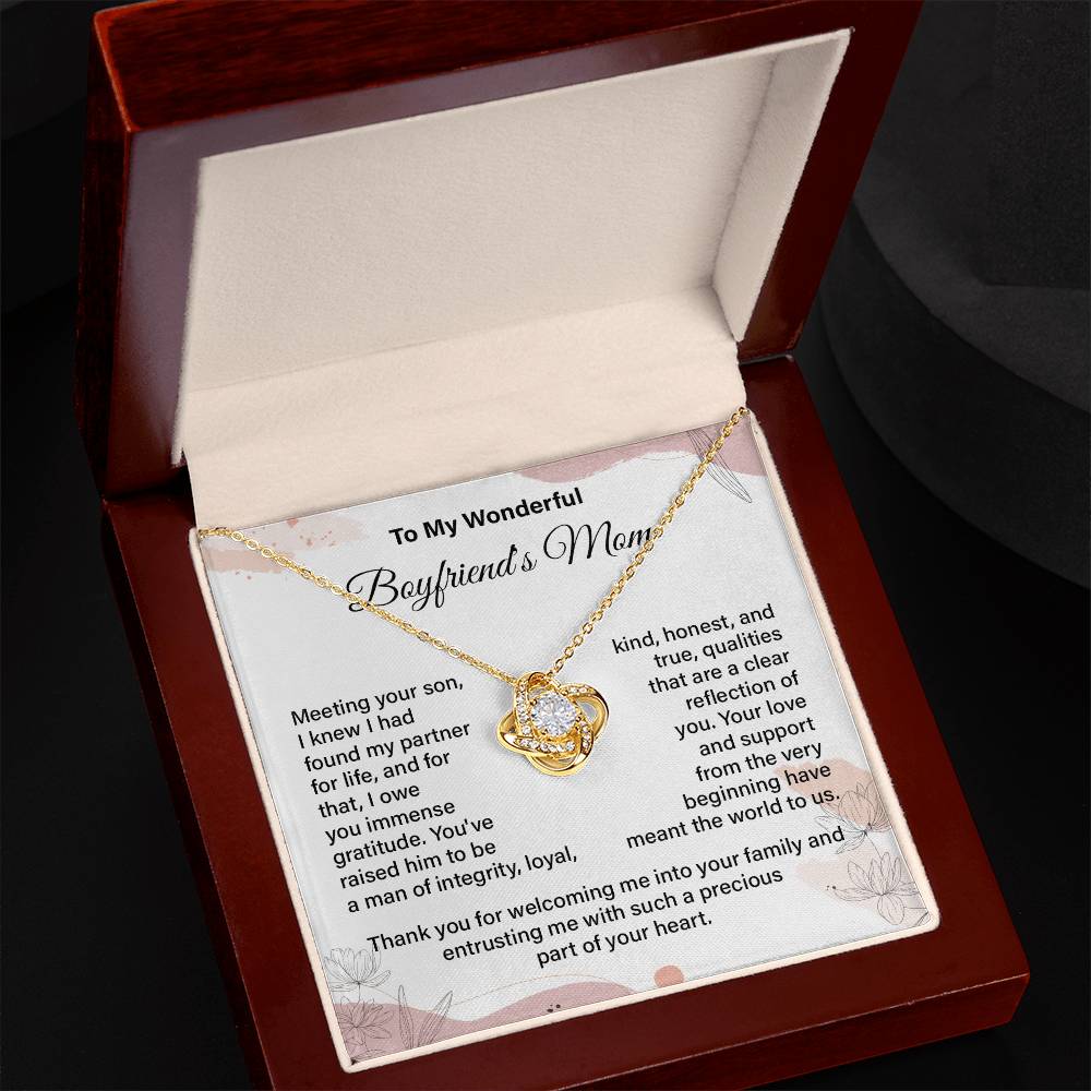 To My Wonderful Boyfriend's Mom, Thank You Gift For Boyfriend’s Mom Heartfelt Appreciation Gift Thoughtful Appreciation Necklace Best Love-filled Necklace Gift Best Mom Appreciation Gift Thank You Mom Necklace