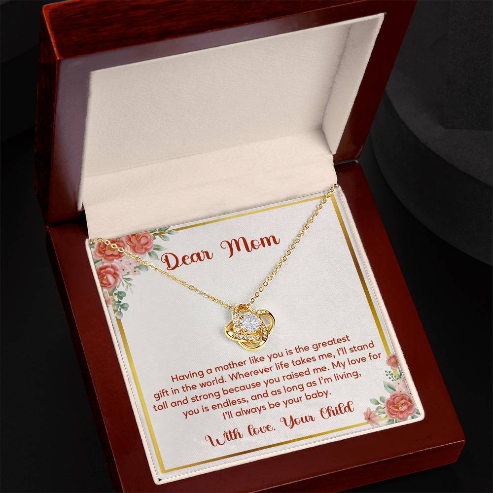 Dear Mom, Elegant Jewelry For A Cherished Bond Thoughtful Necklace For Love And Support Loving Pendant Sentimental Jewelry Loving Gift For A Cherished Heart Thank You Pendant Loving Pendant For Support Strong Jewelry For Her