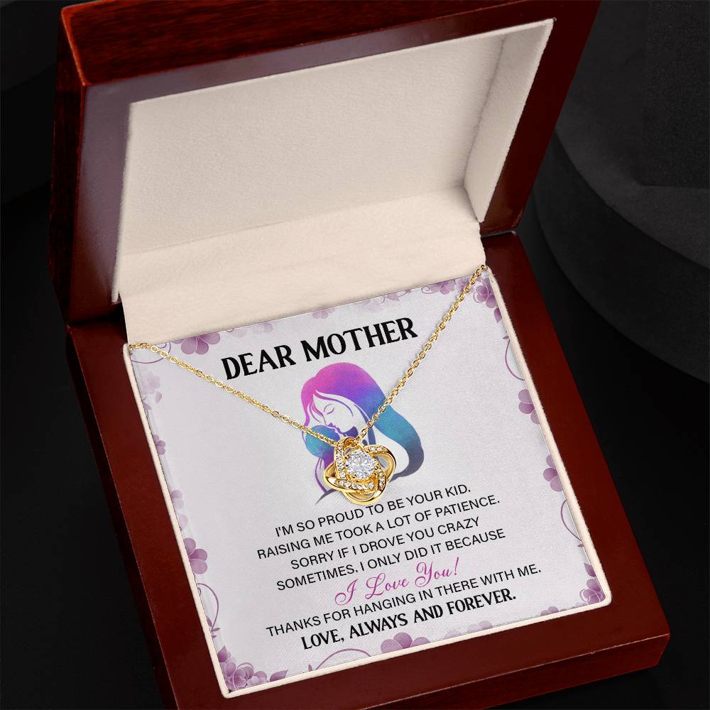 Dear Mother, Elegant Jewelry Thoughtful Necklace For Love And Care Sweet Gift For A Special Woman Elegant Pendant Thank You Pendant Special Necklace  Loving Pendant Loving Message Necklace For Patience Appreciation Necklace For Her