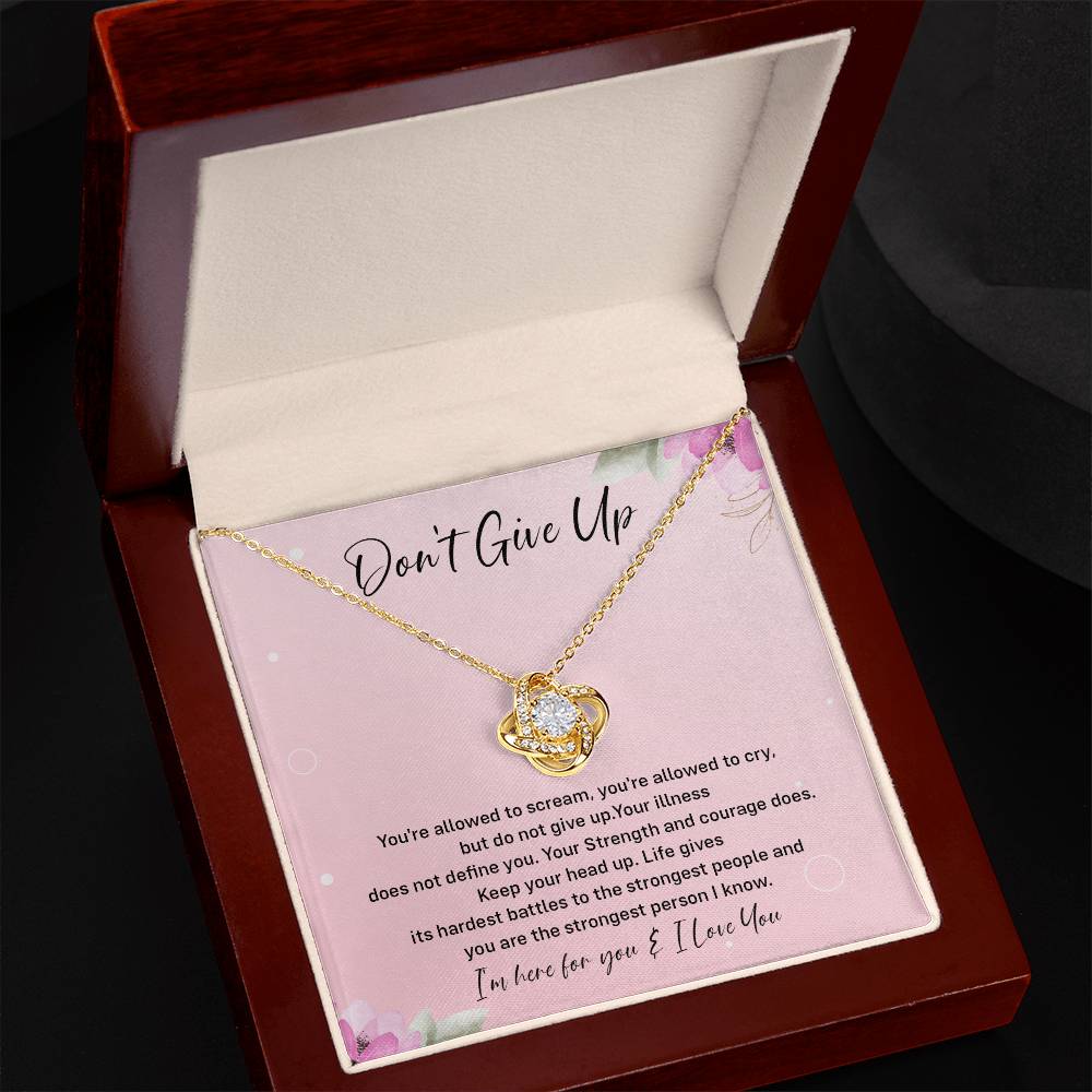 Don't Give Up Strength And Courage Necklace Don't Give Up Necklace Supportive Gift For Fighter You Are Strong Necklace Life's Battles Necklace Emotional Connection Necklace Love And Support Necklace Motivational Jewelry Breast Cancer Necklace For Soulmate