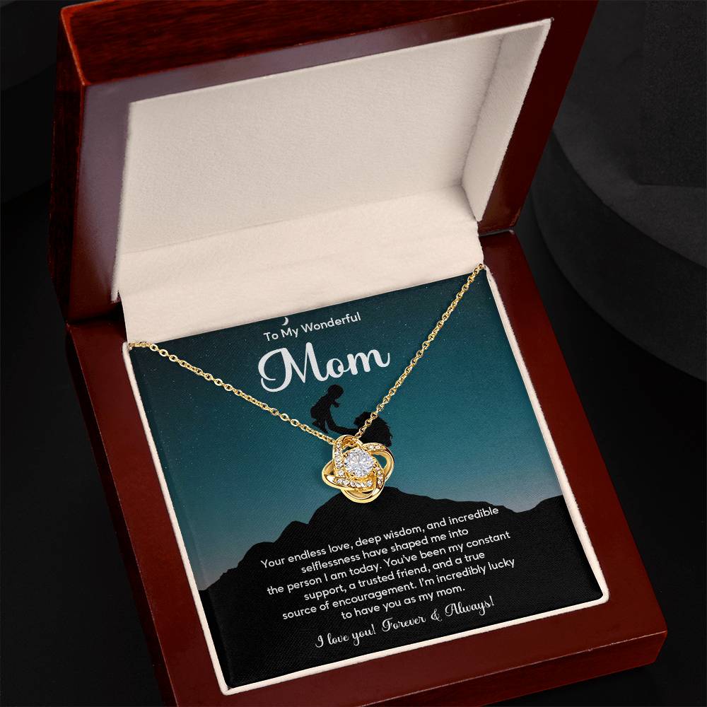 To My Wonderful Mom Elegant Jewelry Thoughtful Necklace For Love And Care Sweet Gift For Lifelong Support Sentimental Jewelry Heartfelt Necklace For Lifelong Bond Thank You Pendant For Support Sentimental Necklace Thank You Gift