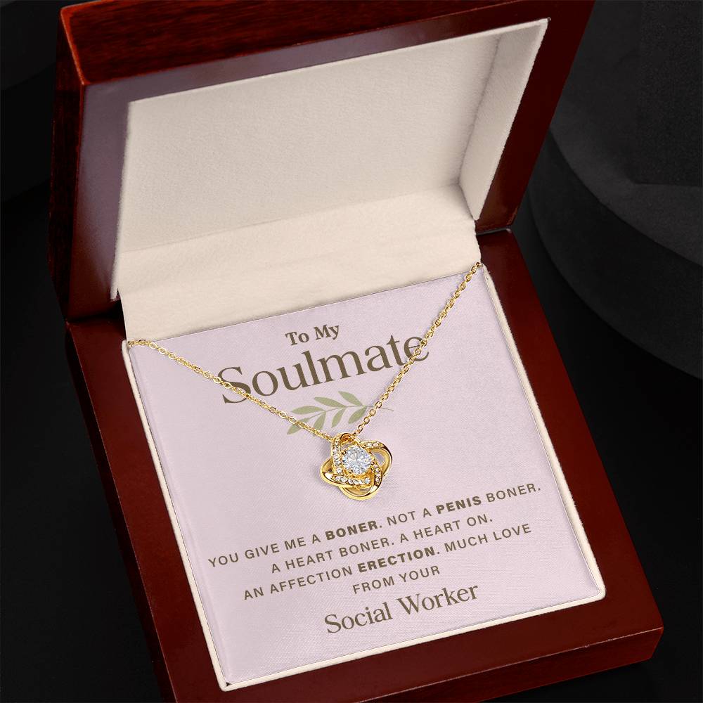 Funny Soulmate Necklace Gift from Social Worker – Gift Box