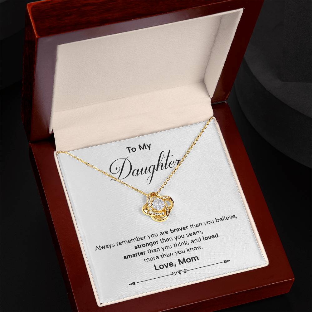 Daughter Necklace Gift from Mom Inspirational Message Box