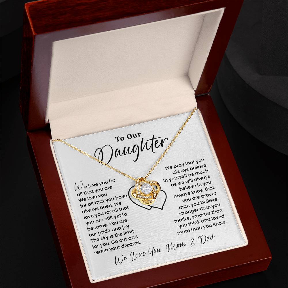 To Our Daughter Heartfelt Jewelry For Daughter Gift From Your Mom And Dad Proud Parent Gift Caring Gift For Daughter Supportive Necklace For Daughter Believe In Yourself Jewelry Daughter's Dreams Jewelry Unique Gift For Daughter Special Bond Necklace