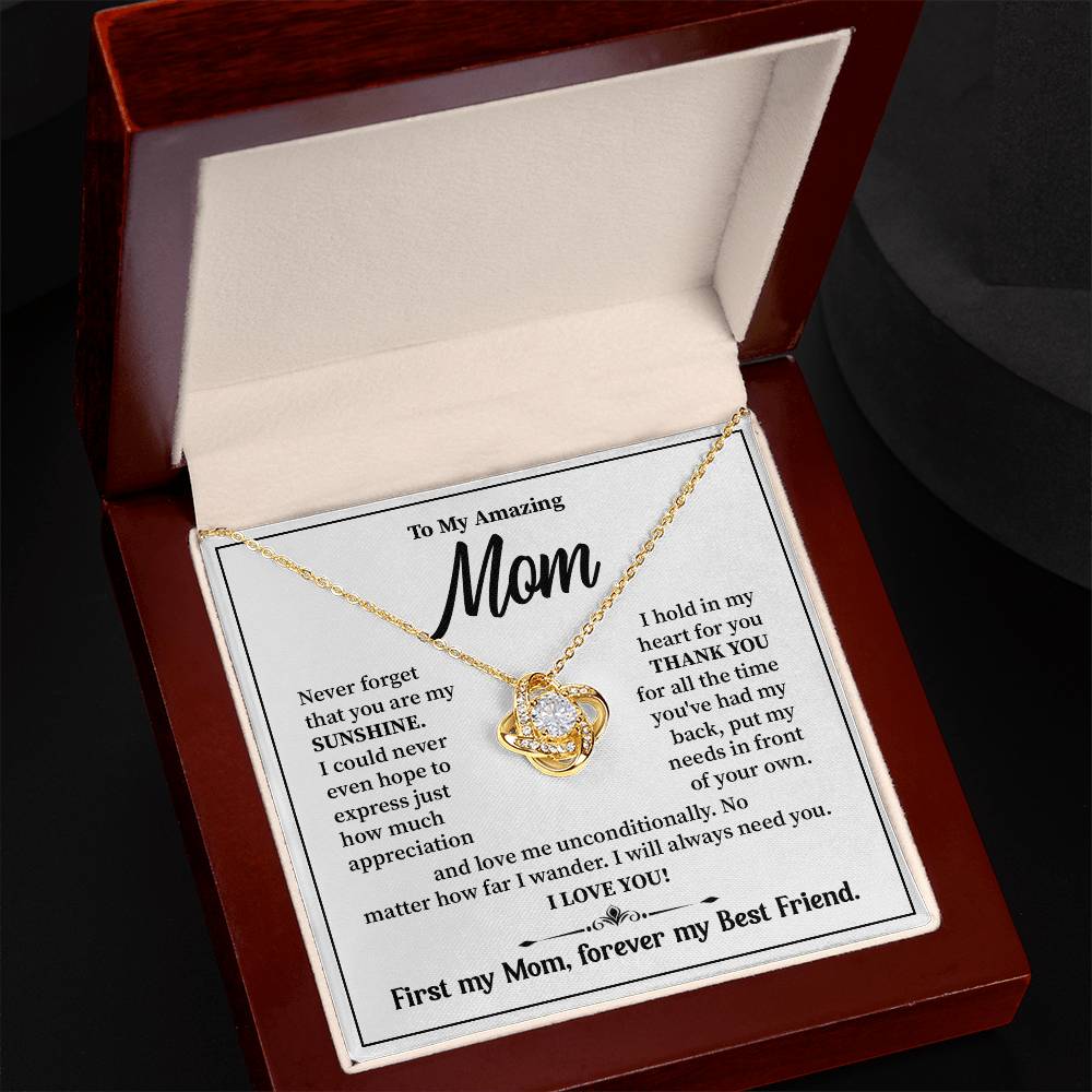 Mom Necklace Gift from Daughter – Best Friend Message Card