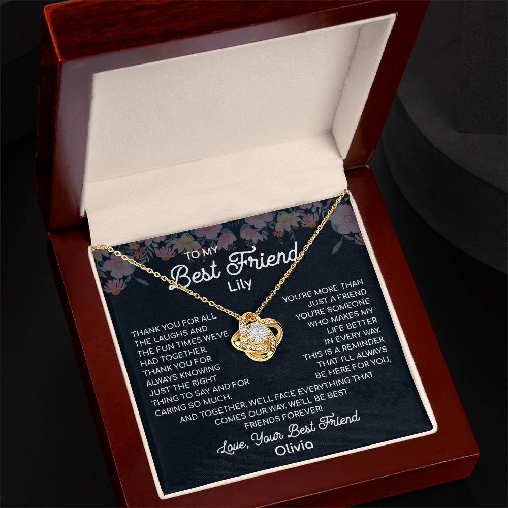 To My Best Friend, A Bond Like No Other Necklace Heart's Delight Necklace Thankful For Our Memories Together Gift Necklace Of Heartfelt Appreciation Necklace Of Unconditional Friendship Best Friends Forever Jewelry Heartfelt Message With Necklace