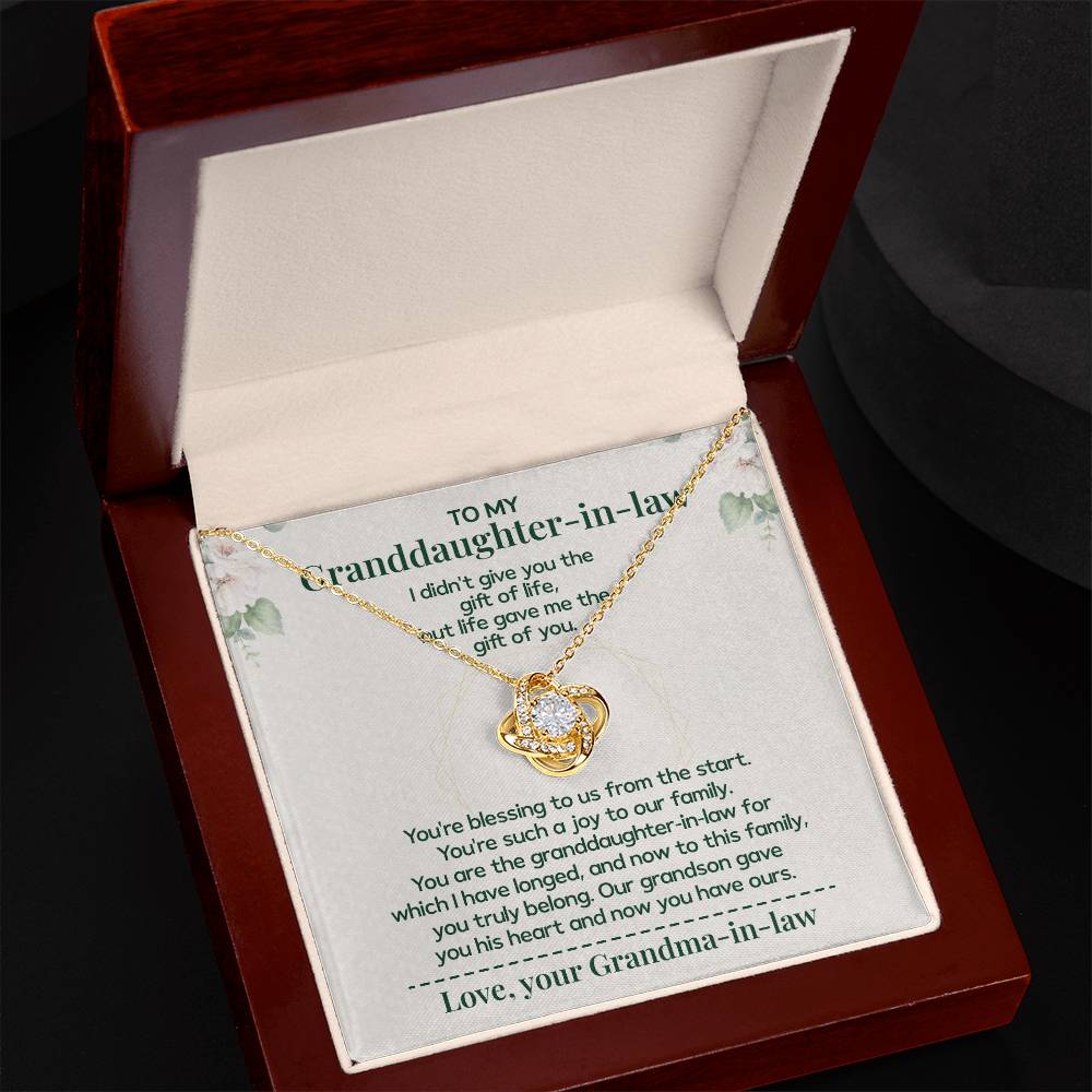 To My Granddaughter-in-law - Necklace Gift Family Is Made From Love, Not Genes Thank You For Making My Grandson Feel Complete Heartfelt Jewelry To Celebrate Our Family Bond Heartfelt Jewelry For Granddaughter-in-law Love And Family Necklace Gift