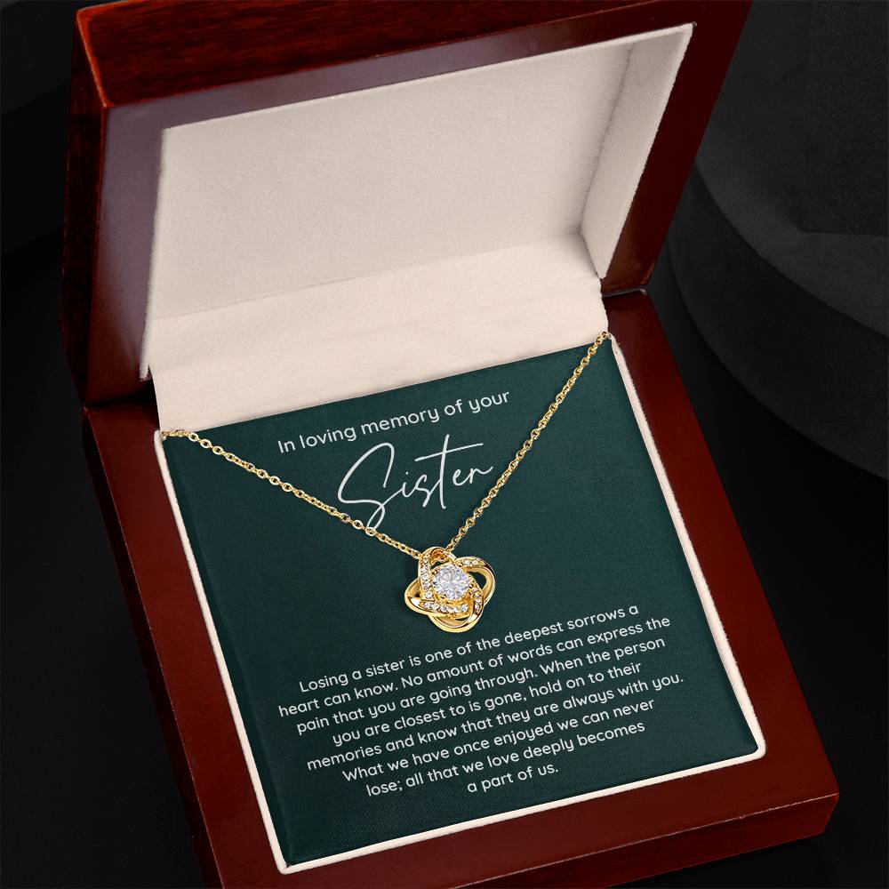 In Loving Memory Necklace For Loss Of Sister – Memorial Jewelry Gift With Heartfelt Message