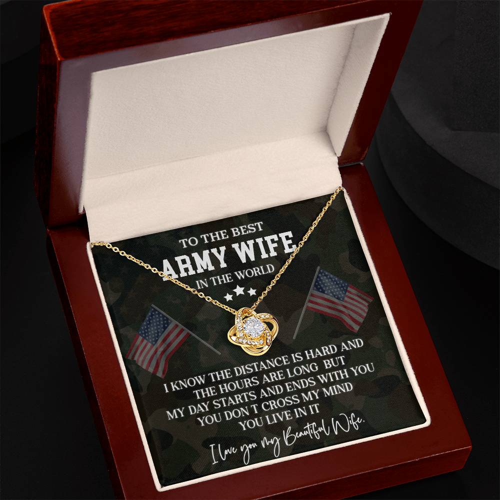 Army Wife Necklace - To The Best Wife In The World, A Tribute To Love Across Distance - Heartfelt Gift For My Beautiful Wife