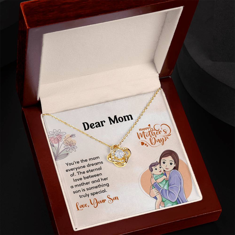 Dear Mom, Heartfelt Necklace For Love Loving Jewelry For Mother's Day Sentimental Necklace For Connection Loving Pendant For A Mother-son Bond Special Pendant Special Necklace Thoughtful Necklace For Love