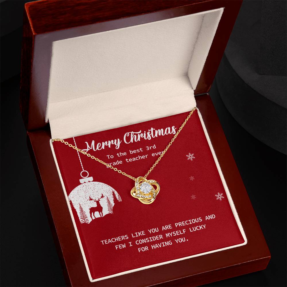 To The Best 3rd Grade Teacher Merry Christmas Necklace Gift Gift From Your Student Necklace Gift For Teacher Teacher Necklace Gift Heartfelt Necklace For Teacher Thank You Necklace For Teacher