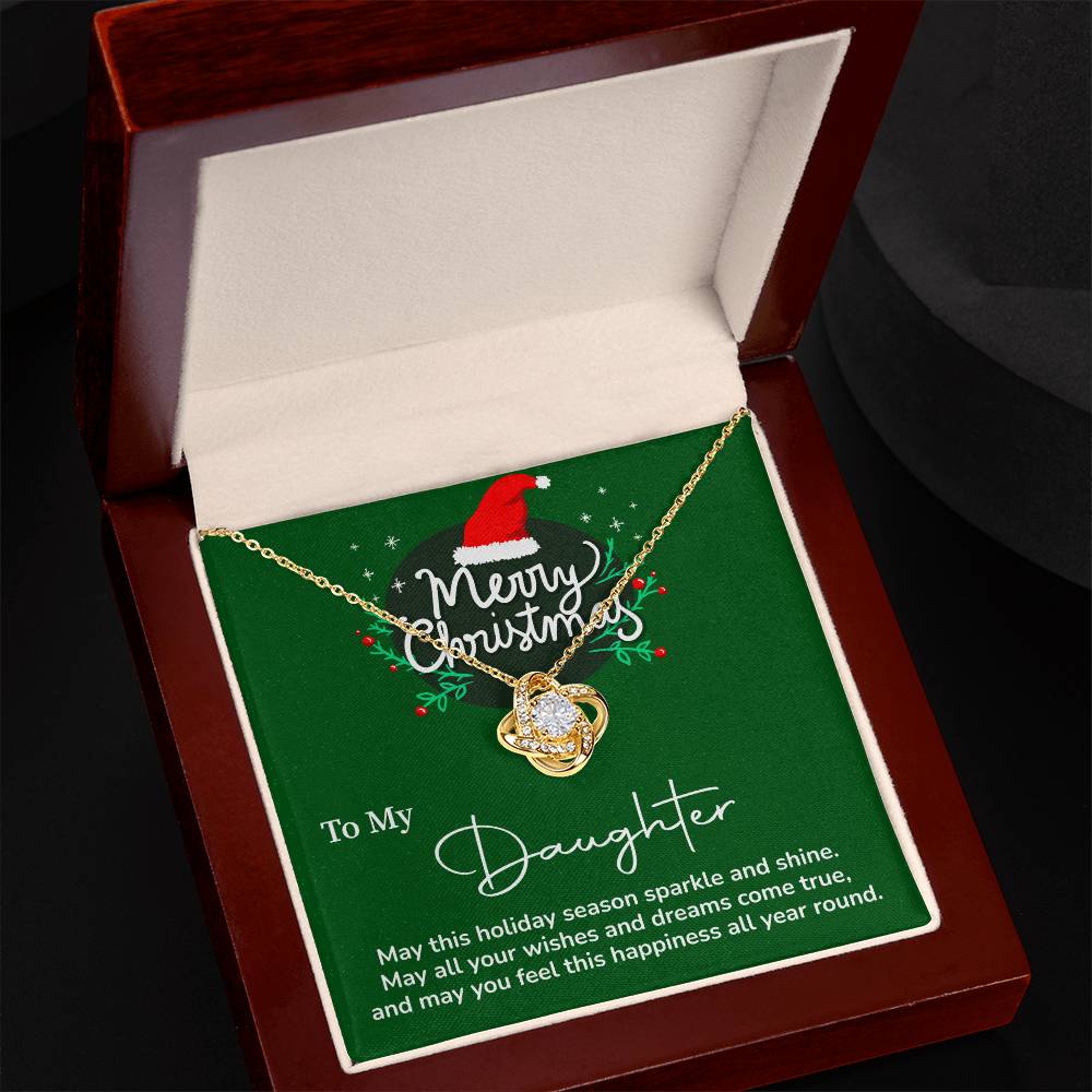 To My Daughter Gift From Your Dad Mom Merry Christmas Necklace Gift