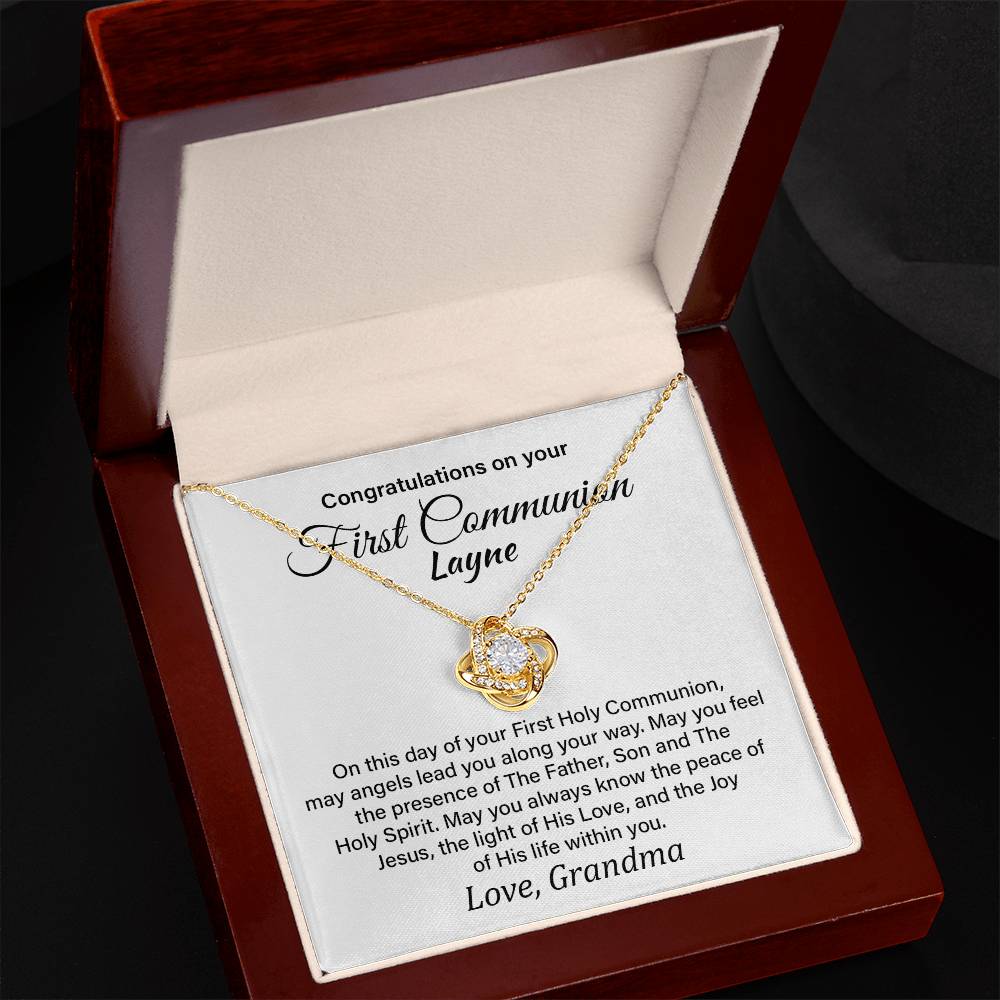 Congratulations On Your First Communion Layne Heartfelt Necklace For A Special Day Elegant Jewelry For A Holy Ceremony Thank You Gift For Sacred Moment Sentimental Necklace For Communion Day Sentimental Jewelry Gift From Grandma Custom Thoughtful Necklace