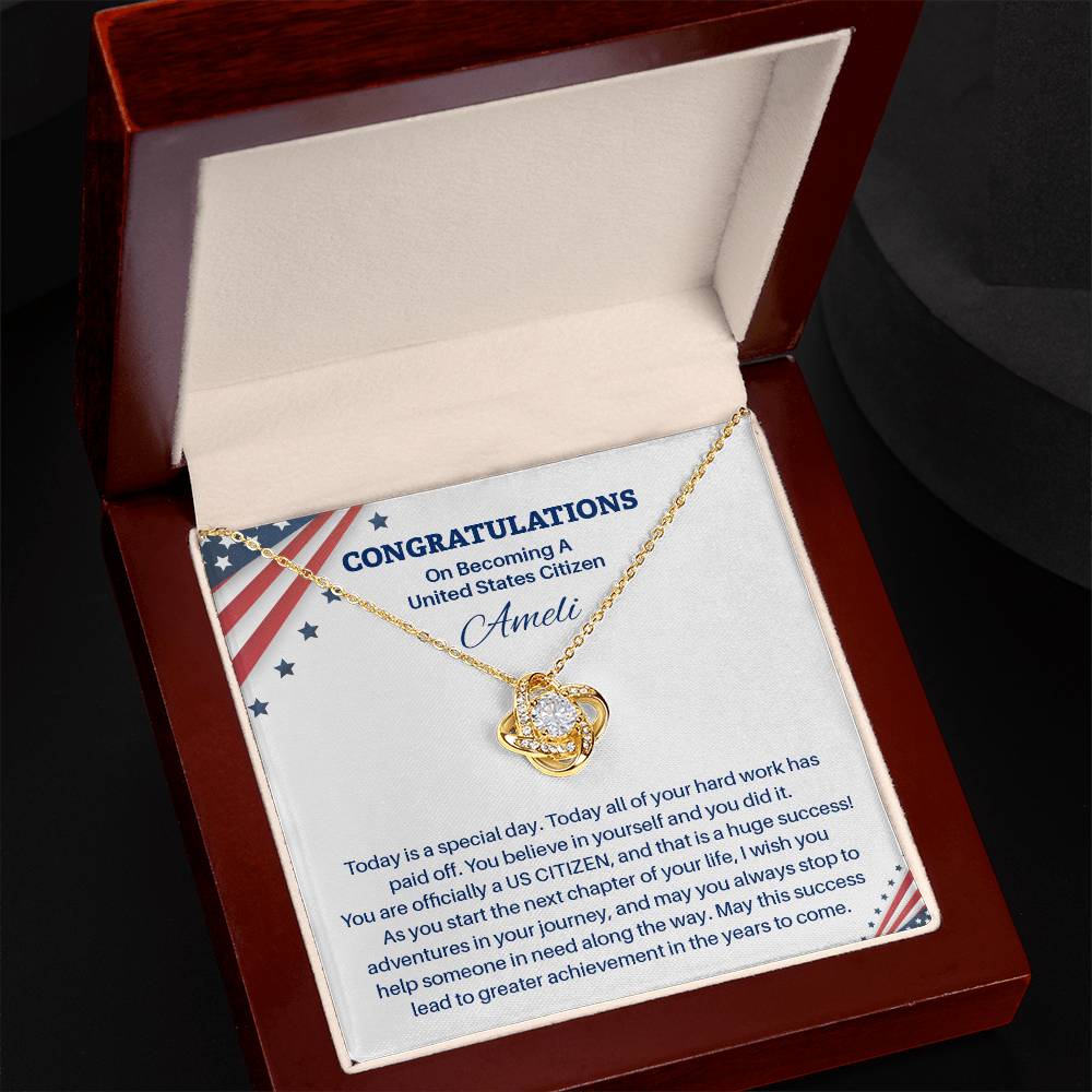 Congratulations Necklace For New U.s. Citizen Ameli Necklace For New U.s. Citizen Gift For Citizenship Achievement U.s. Citizenship Success Necklace Necklace With Citizenship Message Proud New Citizen Jewelry Necklace For First-time U.s. Citizen