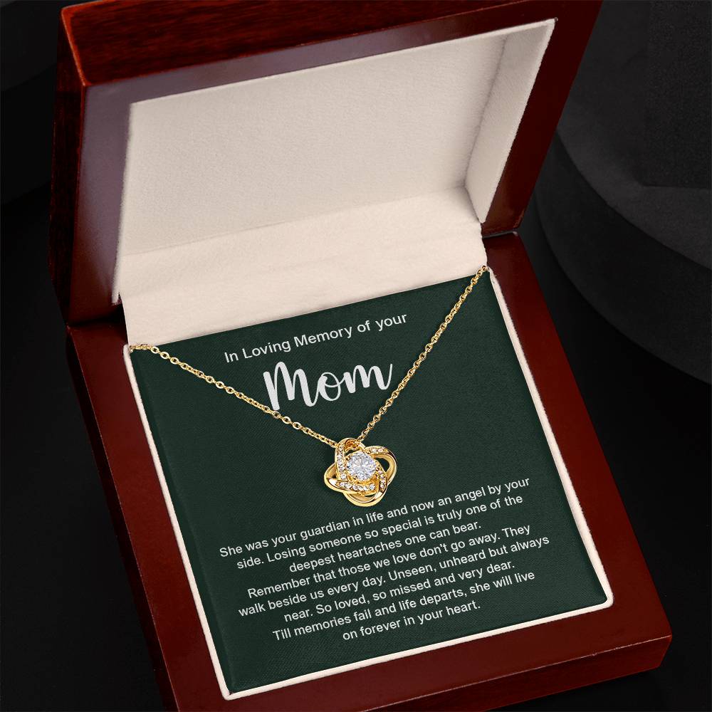In Loving Memory Necklace For Loss Of Mom – Memorial Jewelry Gift With Heartfelt Message