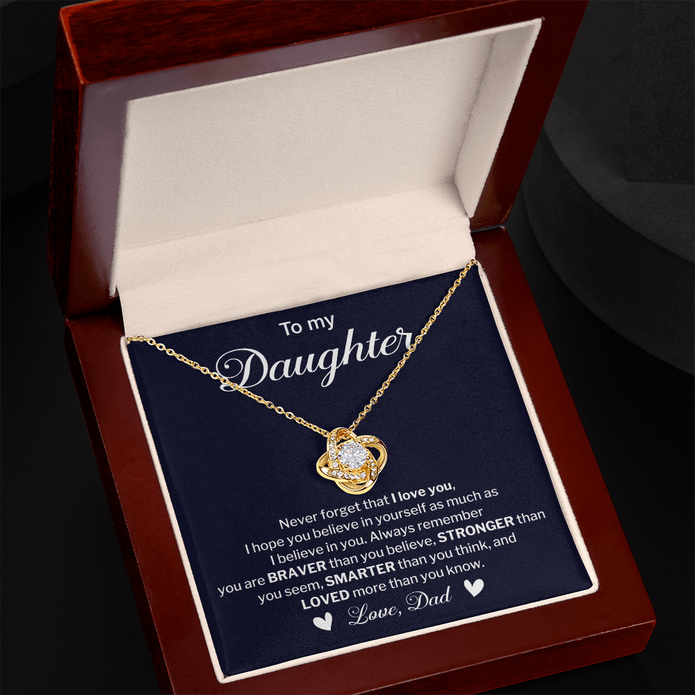To My Daughter Necklace Gift From Dad With Message Card