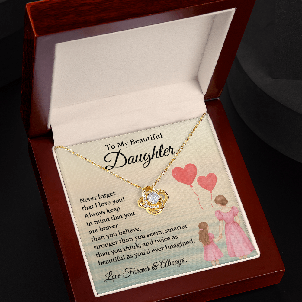 Daughter Necklace Gift Braver Than You Believe Card