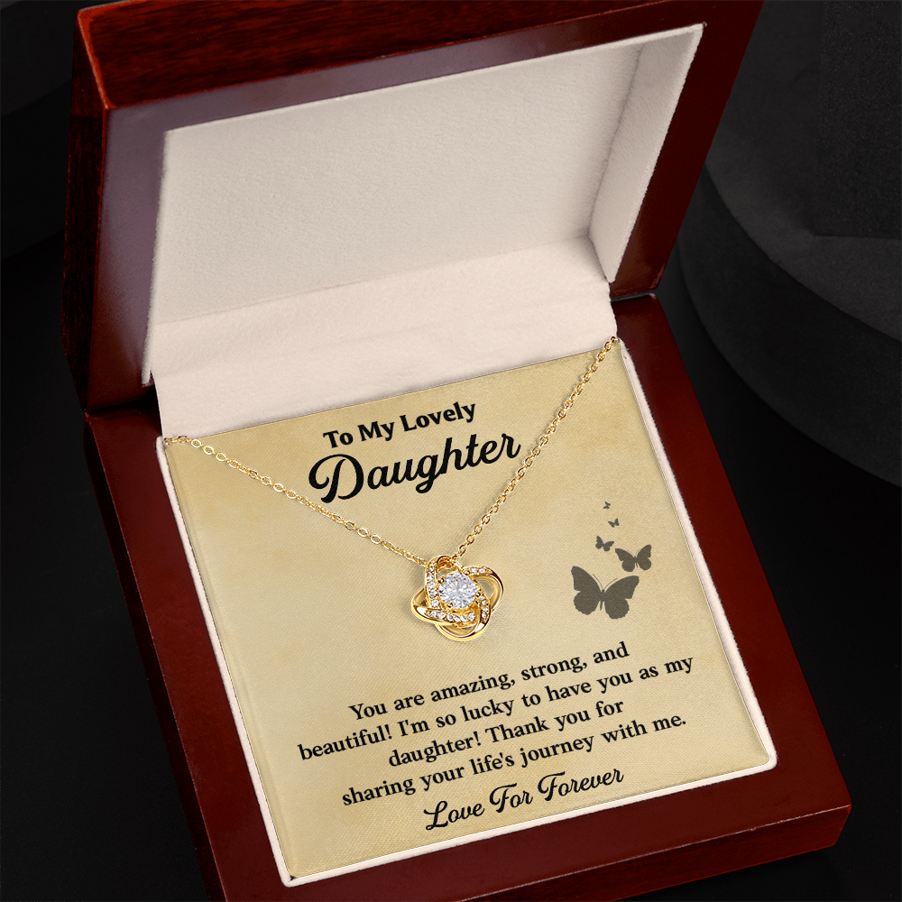 Daughter Necklace Gift Strong, Beautiful & Loved