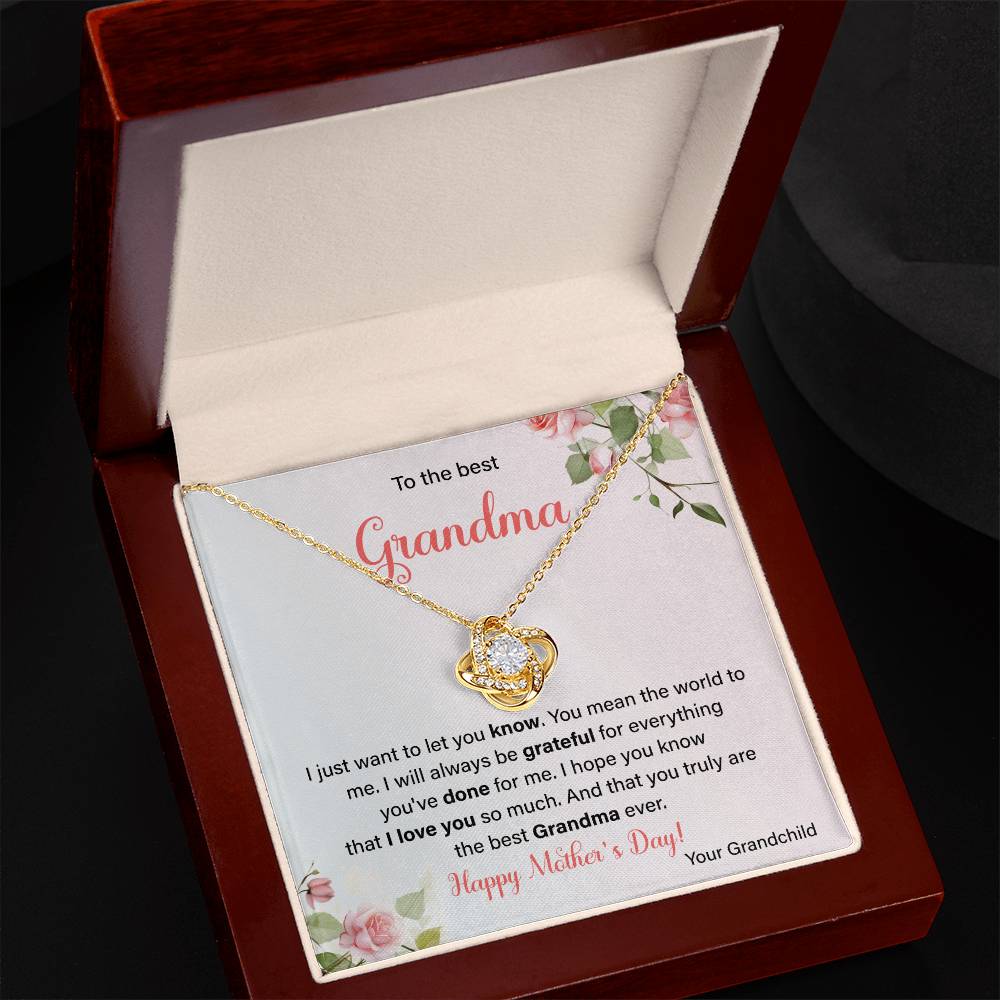 To The Best Grandma Grandmother Appreciation Necklace Love From Grandchild Gift Happy Mother’s Day For Her Sentimental Grandma Necklace Heartfelt Message For Old Lady Thank You Gift Gift For Special Person