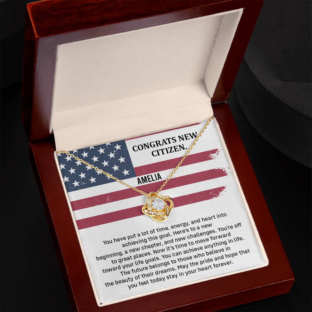 Congrats Necklace For New U.s. Citizen Amelia Necklace For New U.s. Citizen Necklace With Citizenship Message Gift For Citizenship Milestone Necklace For Official U.S Citizen Gift For American Citizenship Success Necklace For US Naturalization Celebration