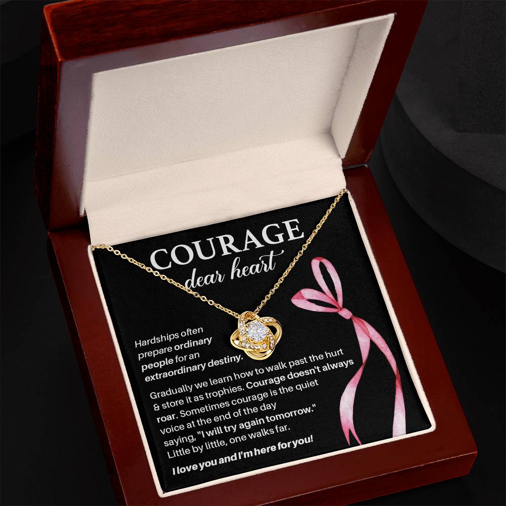 Courage, Dear Heart Overcoming Hardships Necklace Courage Necklace Extraordinary Destiny Jewelry Meaningful Gift For Cancer Patients Supportive Gift For Fighters Never Give Up Necklace Breast Cancer Necklace For Soulmate