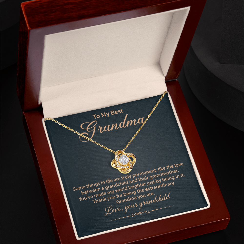 Best Grandma Gift – Elegant Love Knot Message from Grandchild, Heartfelt Keepsake